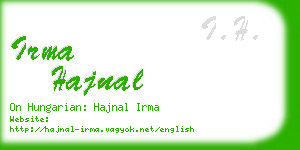 irma hajnal business card